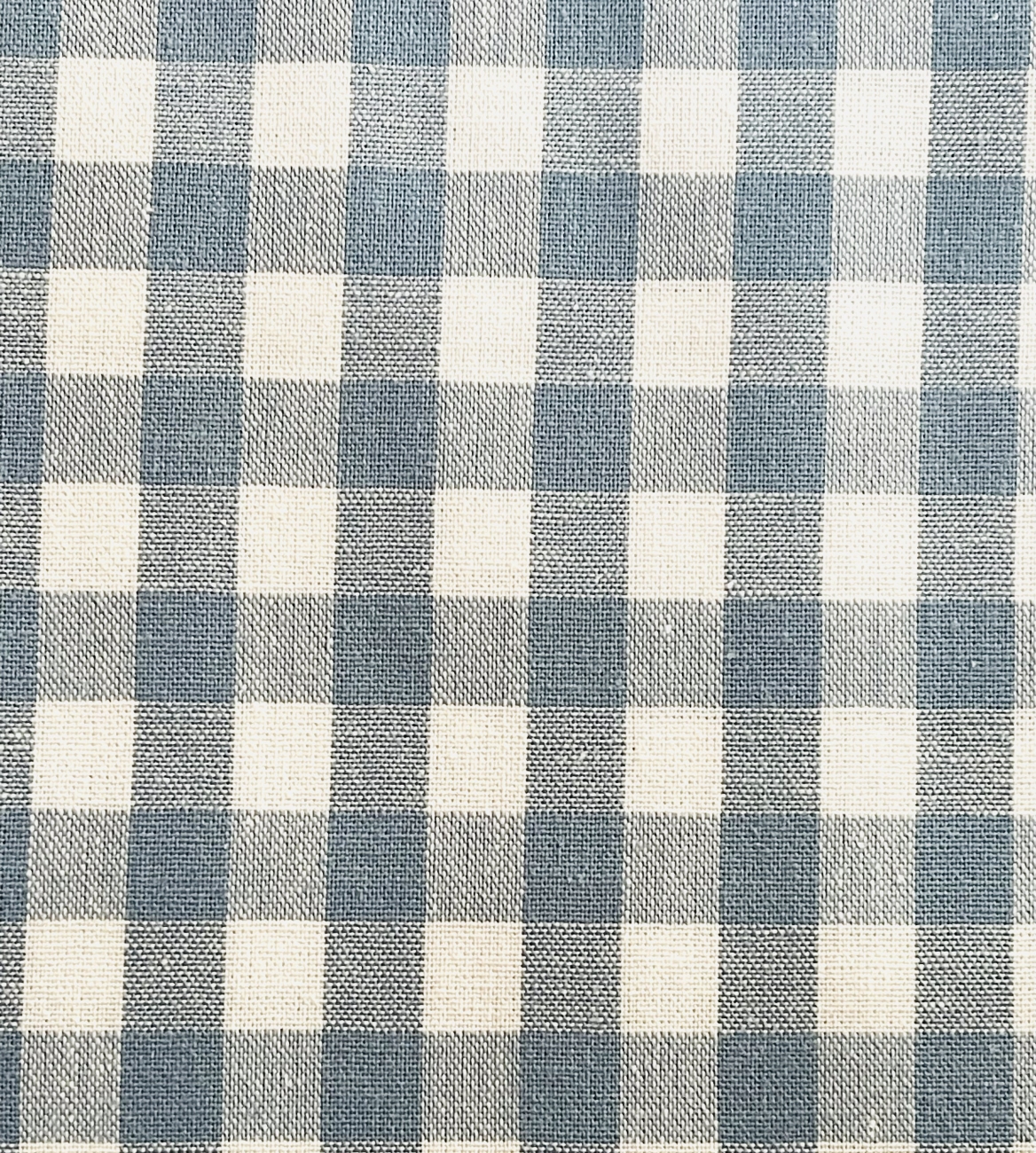 Baumwolle Webware - Vichy Karo - 10 mm - Weiß/Rauchblau